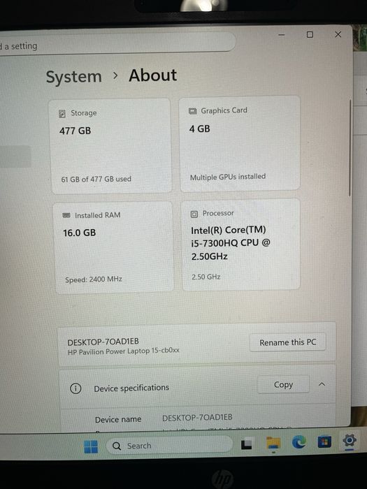 Laptop Gaming HP Pavilion Power, 16 gb ram,