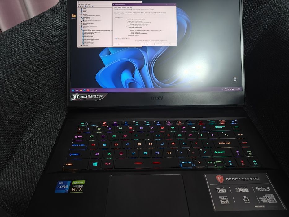 Laptop gaming MSI, rtx 3070, i7 11800h, 1tb SSD , 16gb, RGB per key