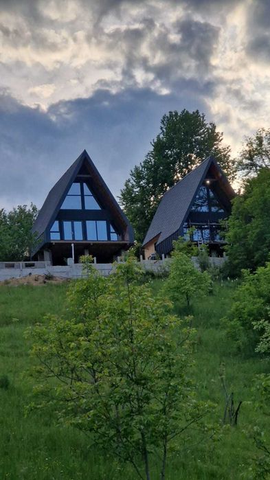 Cabana Premium A-Frame apuseni Stana vale ciubar piscina ATV UTV familie copii aframe frame inchiriez cazare munte deal Meziad Panorama casa vacanta