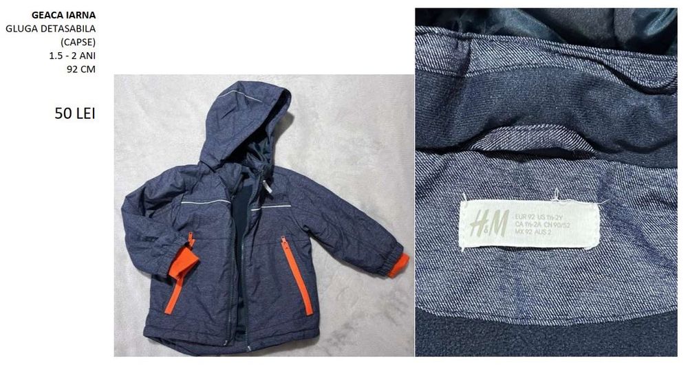 Geaca iarna copii  1,5 -2 ani