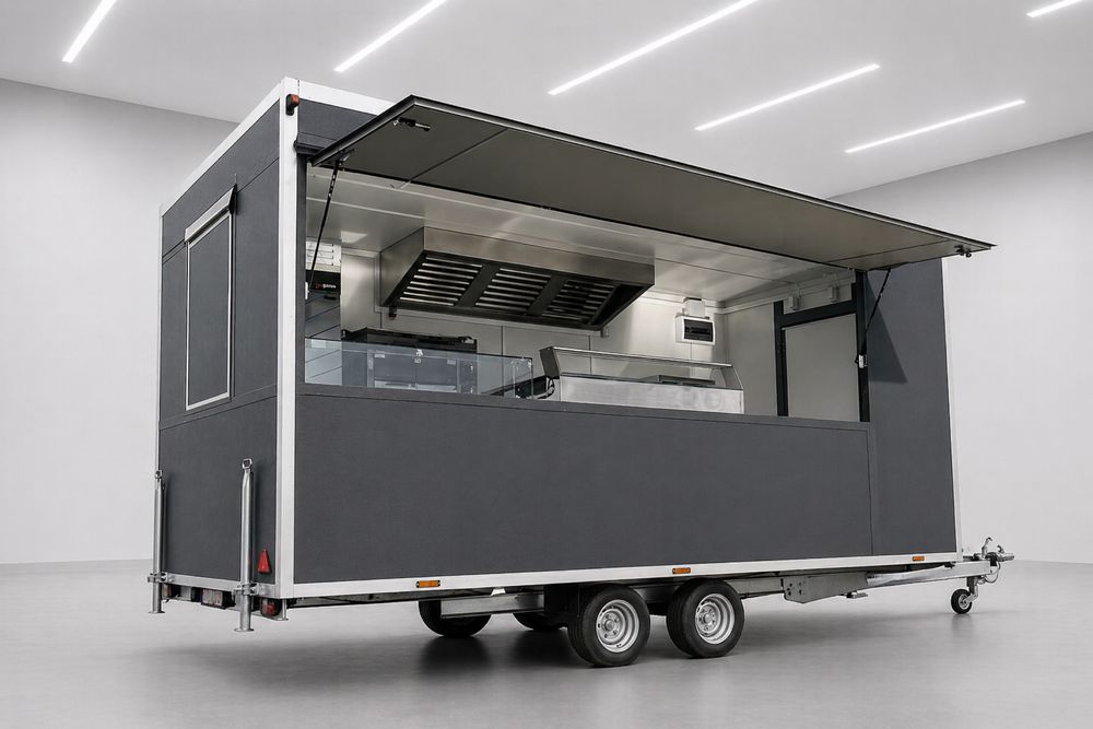 Rulote Fast Food Profesionale Posibilitate Leasing Auto, Echipare Completa Pentru Fast Food, Rotiserie, Grill, Burger, Shaorma Street Food Trailer