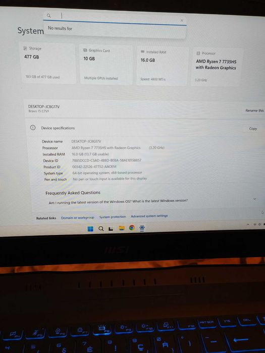 ‼️ Gaming MSI Bravo 15 C7V -RTX4060 -8 GB