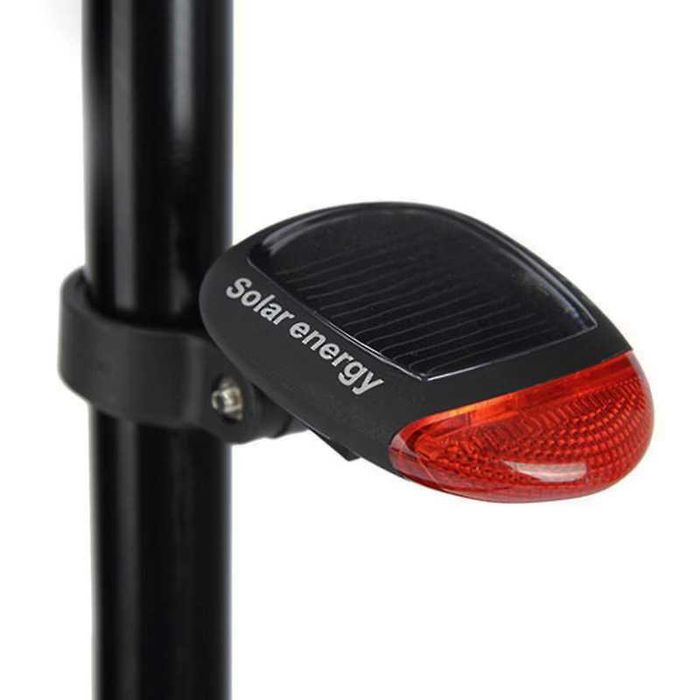 Задна LED стоп светлина за велосипед колело, Соларно захранване