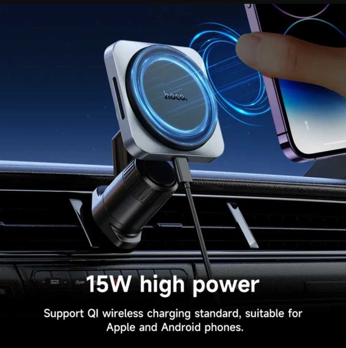 Hoco HW15 Speed Магнитный Авто Держатель MagSafe 15W For iPhone 14 15