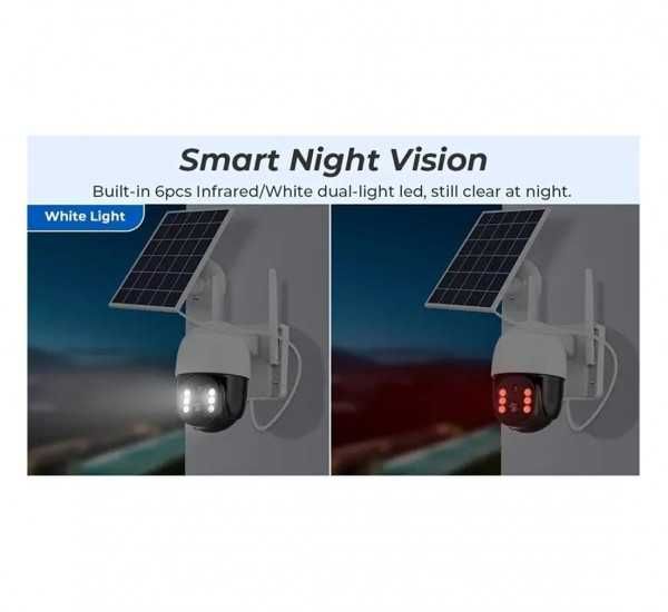 Соларна камера, видео и аудио наблюдение, въртяща,Wi-Fi,4G SIM,5MP