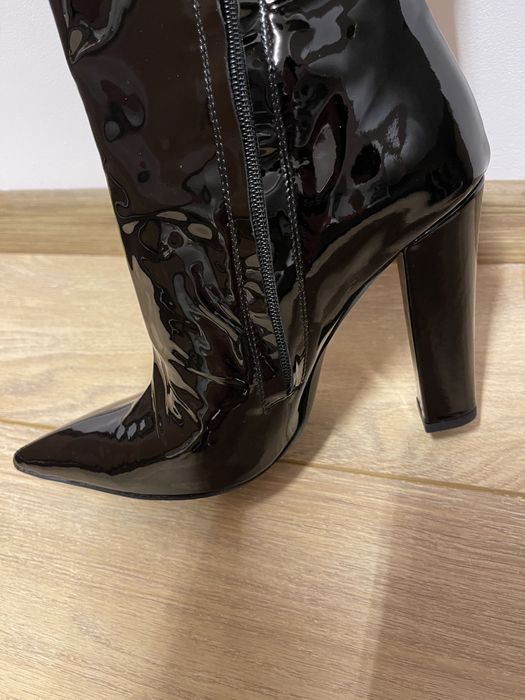 Vand cizme negre piele naturala lacuita