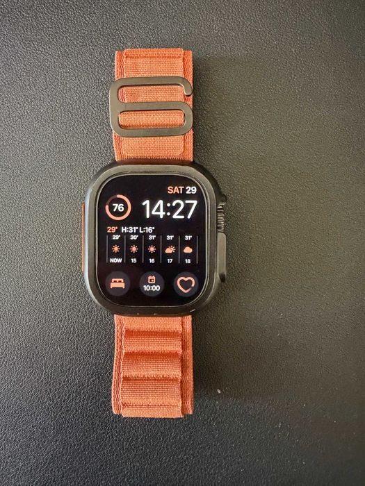 Apple Watch Ultra 3, 49mm Black Titanium Case + 2 Apple bands + 2 protective metal cases + new screen protector