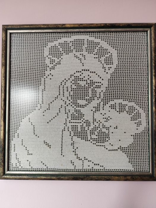 Картина Богородица плетена на една кука