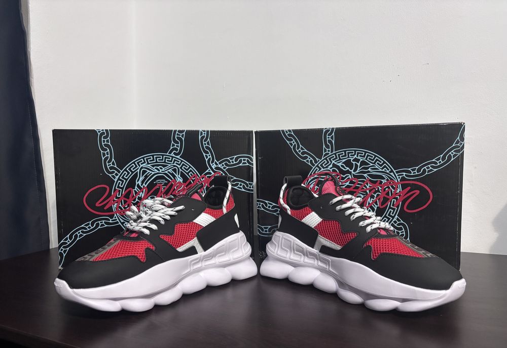 Adidasi Versace Chain Reaction White & Red