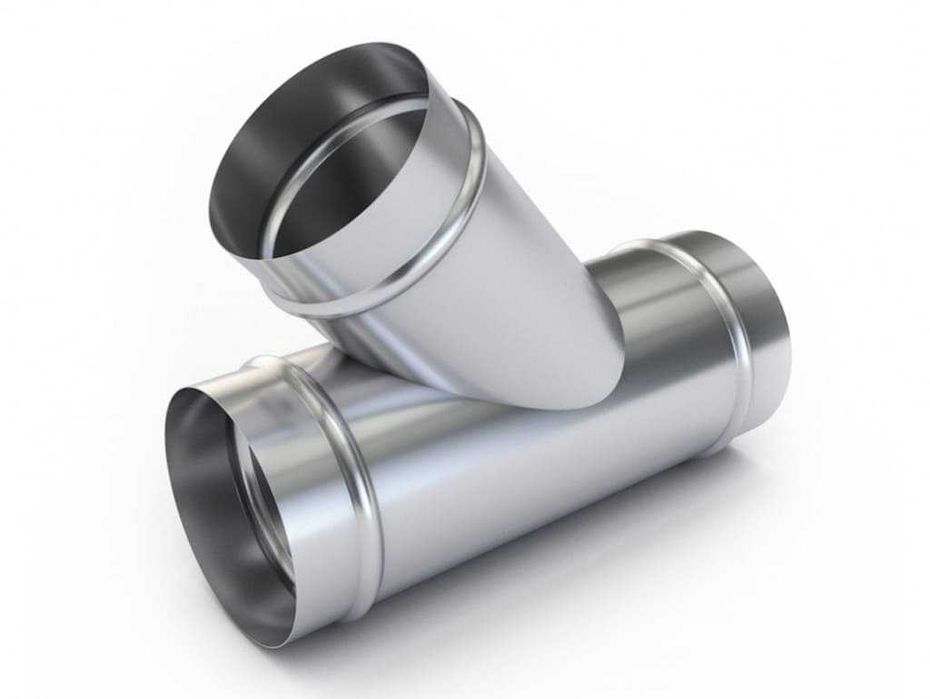 Тройник воздуховода 125 мм, оцинкованный стальной