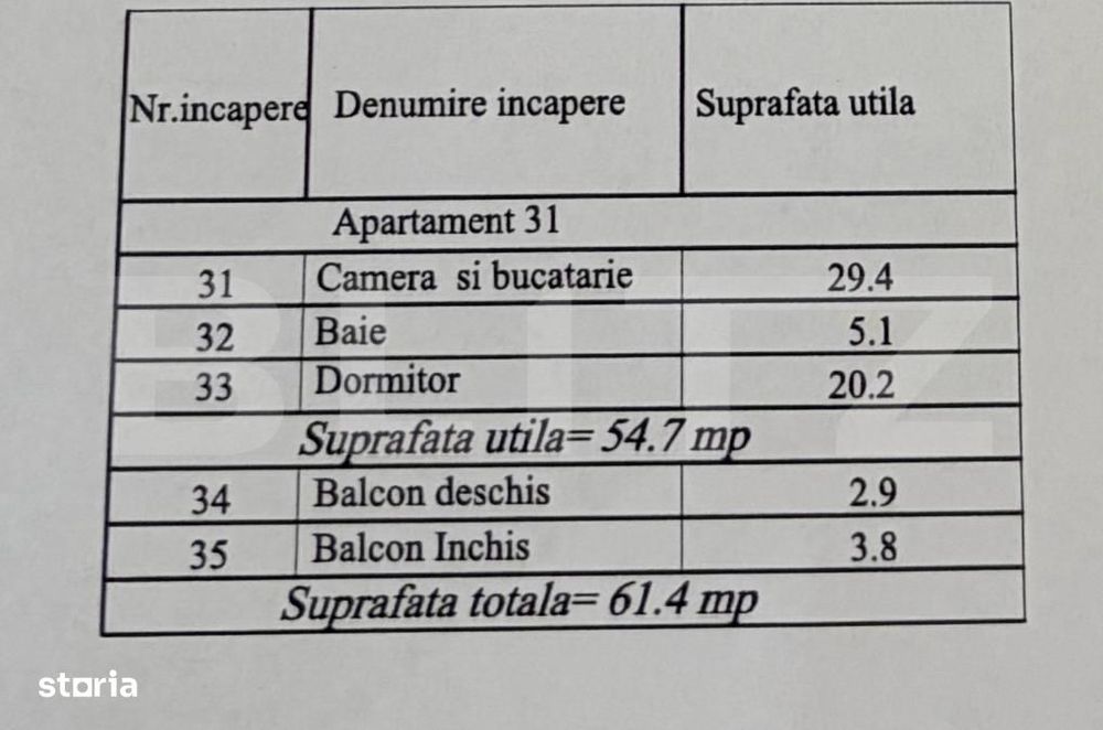 Apartament 2 camere, 61.40 mp, zona Damila