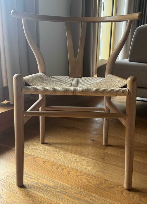 Scaun Wishbone rubberwood-rope