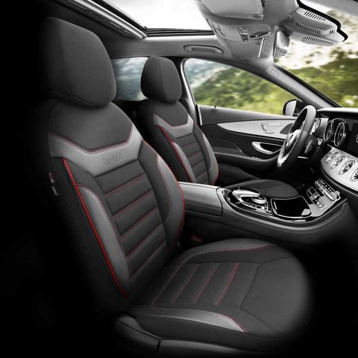 Луксозна тапицерия OTOM Individual Design черна с червен шев