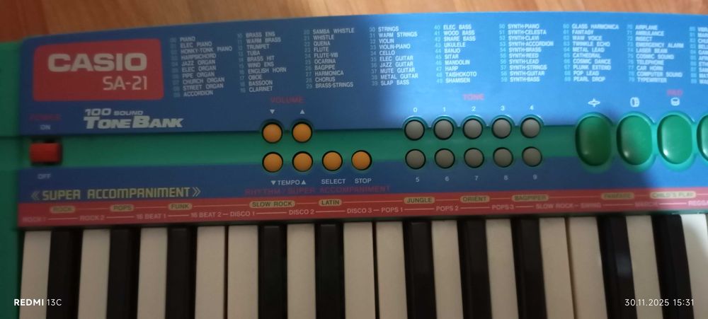 Casio SA-21 клавиатура за обучение