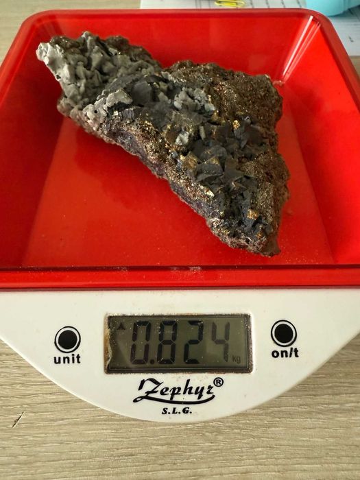 Голям минерален образец – Галенит, Пирит и Калцит от Родопите (824гр.)