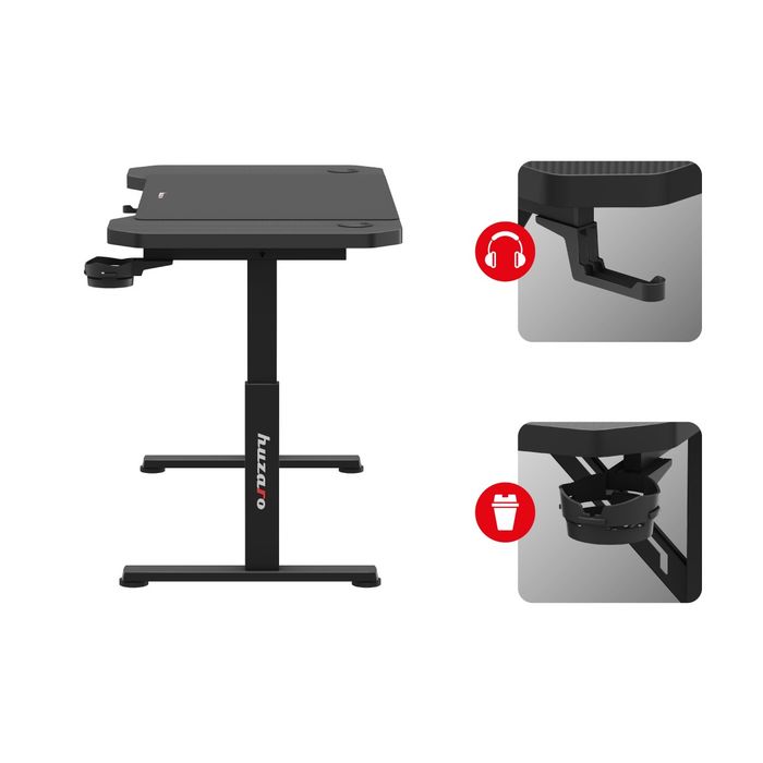 Birou De Gaming Huzaro Hero 2.6, cu mousepad, înălțime reglabilă