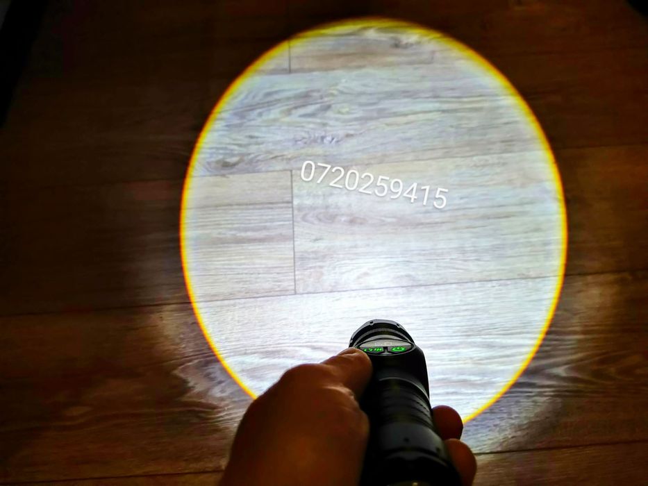 Lanterna LED Tip Laser+COB, Reincarcabila, USB, 5000 Lumeni, 9 Moduri