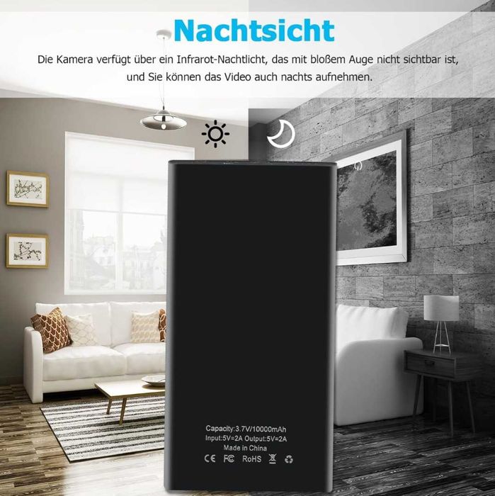 Скрита Камера във външна батерия Power Bank 10000mAh HD 1080P НОВА