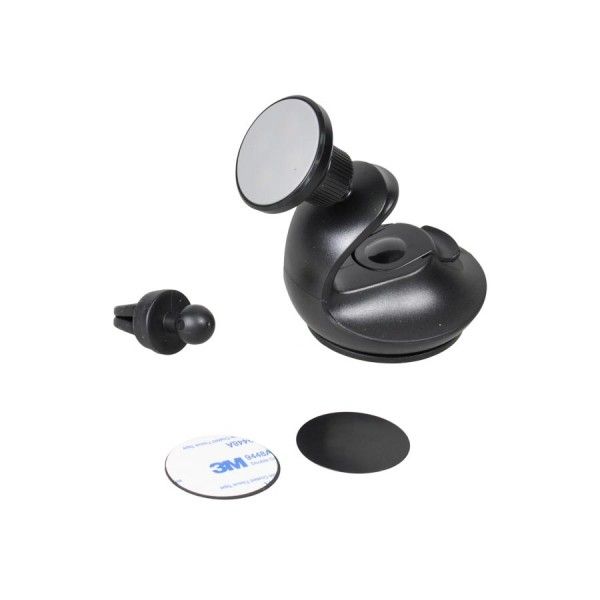 Suport auto pentru telefon 2 in 1 Automax, magnetic, fixare cu ventuza + fixare grila ventilatie
