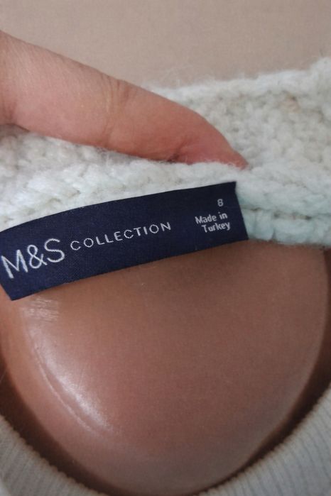 Cardigan M&S crem tricotat gros mărimea S
