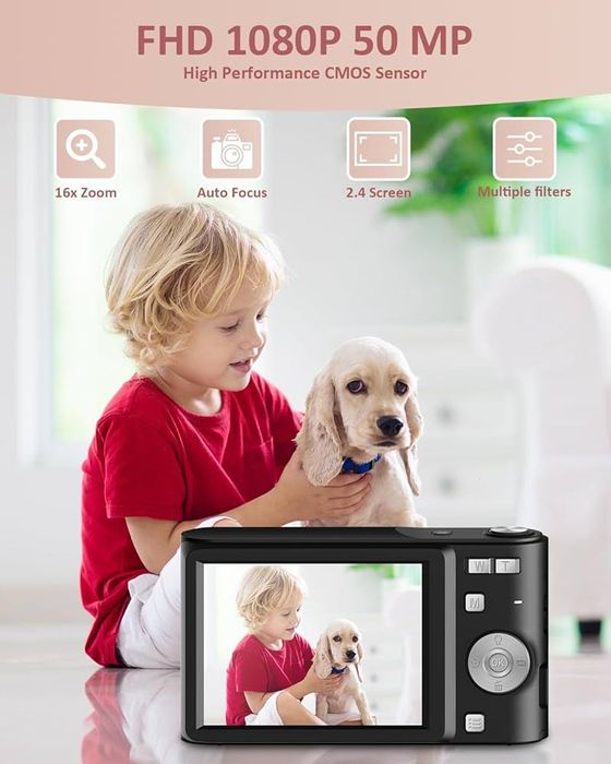 Kомпактна цифрова камера M03 - 50MP снимки + FHD видео + 32GB карта