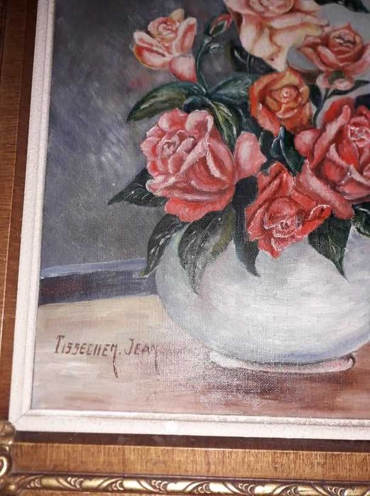 Tablou pictura pe panza inramat in rama de lemn in stil baroc