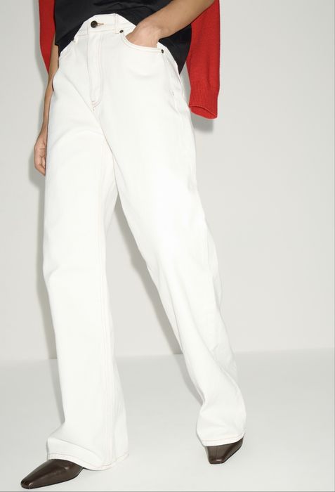 Белые джинсы Lime высокая посадка