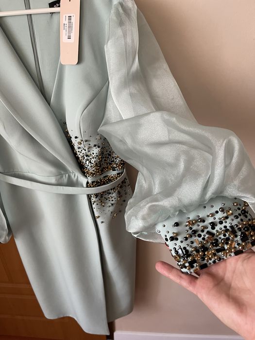 Rochie eveniment albastru menta deosebita