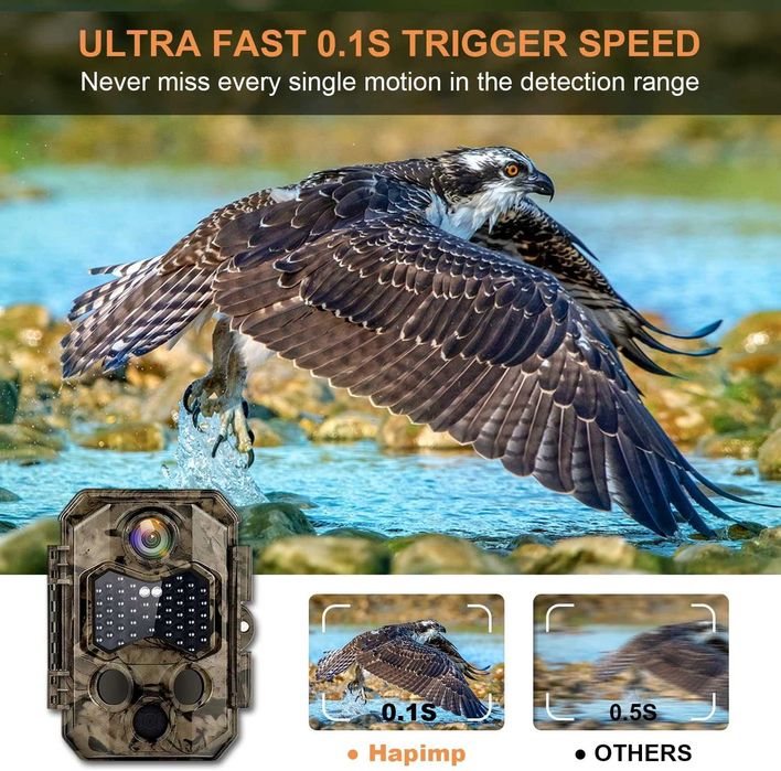 Ловна камера Wifi Hapimp PH810W- 4K 48MP с 32 GB карта подарък