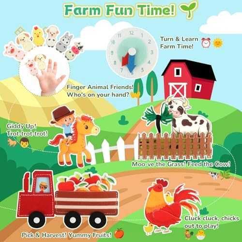 Нова Монтесори фермерска книжка 25 в 1 за фина моторика 1+ години дете