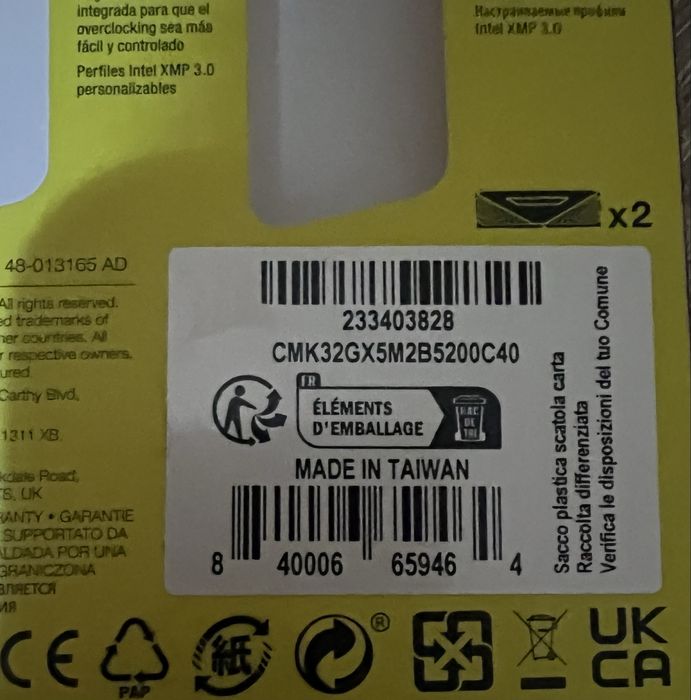 Memorie Ram CorsairVengeance DDR 5 32 GB(2x16)5200mhzCL40-Dual Channel