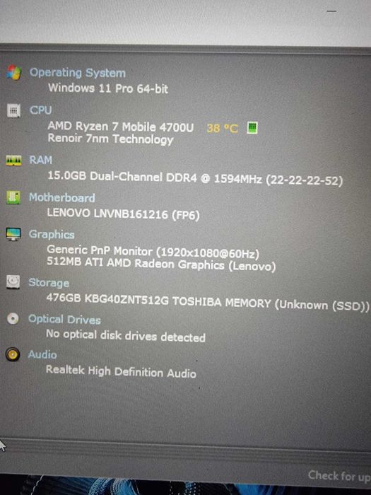 Laptop Lenovo Ryzen 7 4700U Ideapad 5