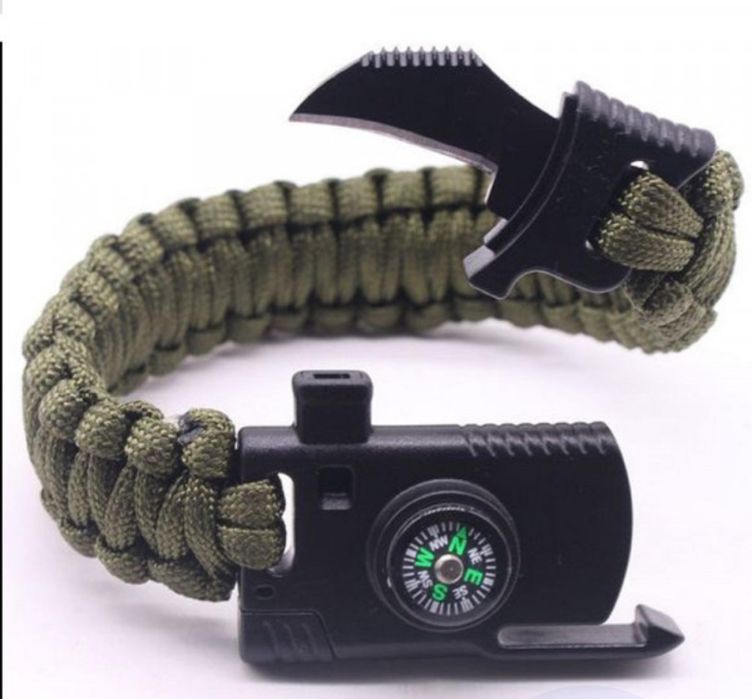 Тактическа гривна за оцеляване 5 в 1 (въже,компа