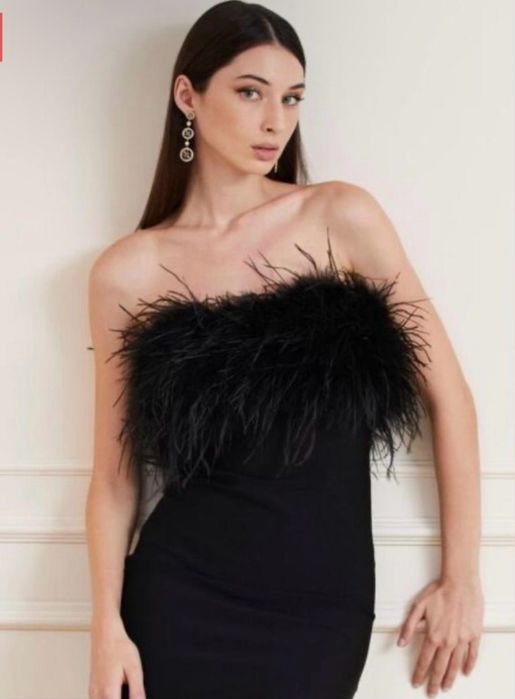 Платье с перьями Guess