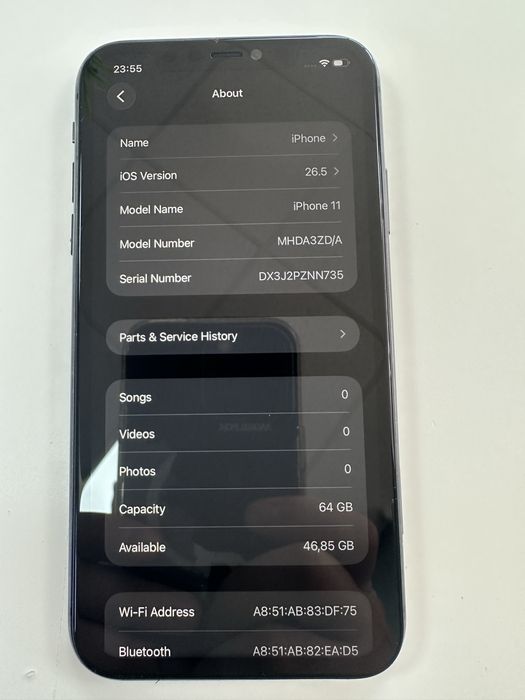Vand iphone 11 black 64 gb
