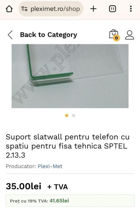 Suporturi slatwall pt telefon, cu spatiu pentru fișa tehnică
