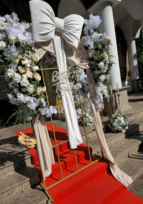 Decor nunta, botez, Panou baloane, Aranjamente de masa, Prezidiu