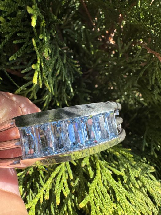 Bratara Art Deco din argint si acvamarine