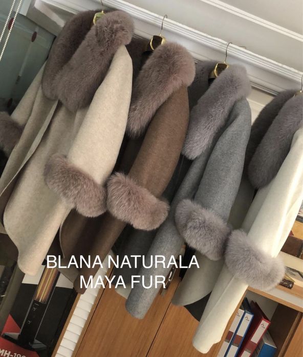 Palton de alpaca cu blana naturala