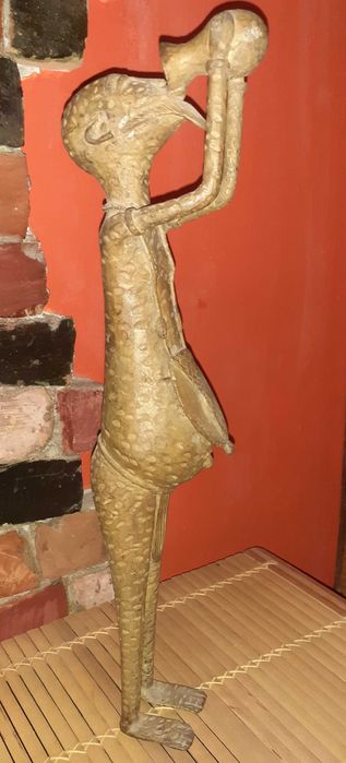 Statuetă africană antropomorfă, 46 cm, bronz masiv,  2,7 kg, Burkina Faso