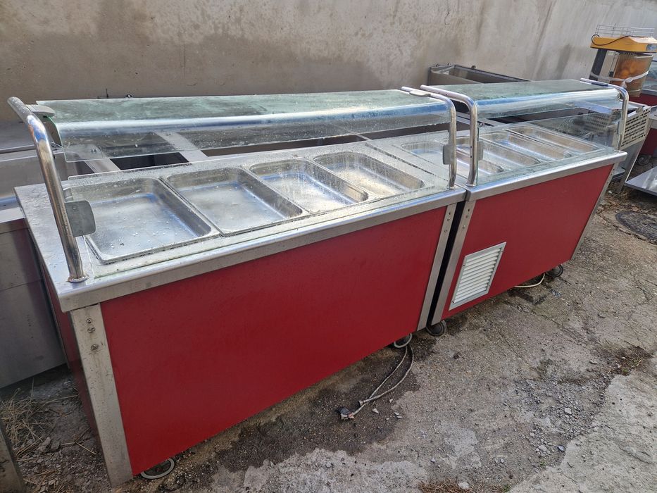 Dulap cald, masa calda expunere, bain Marie cu vitrina