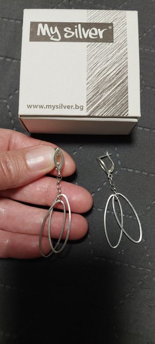 Висящи сребърни обеци на My silver