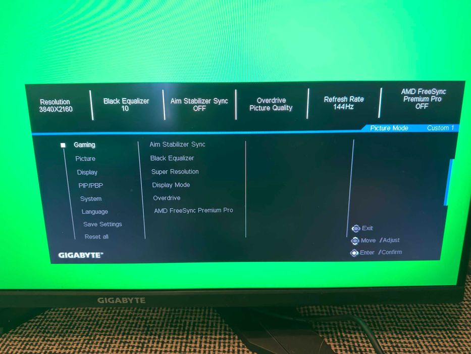 Gigabyte M32U 4k144hz monitor