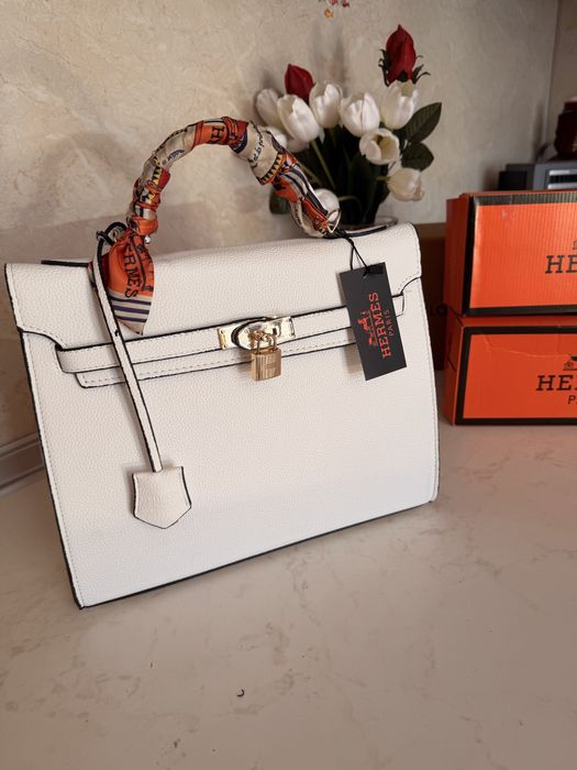 Дамска чанта Hermes Birkin бяла