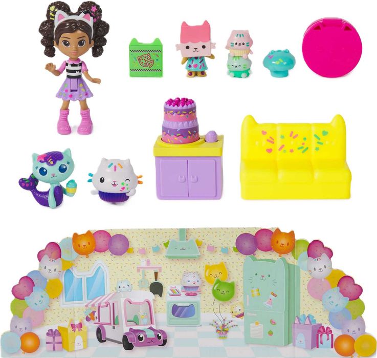 Игрален комплект Gabby's Dollhouse - Рожденият ден на Cakey