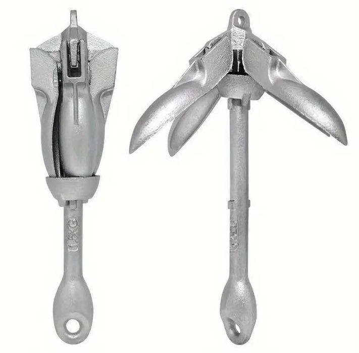 Set complet ancora 1.5 kg pliabila din otel pentru barca, SUP, caiac
