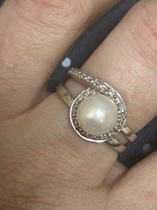 Кольцо 585 белое золото