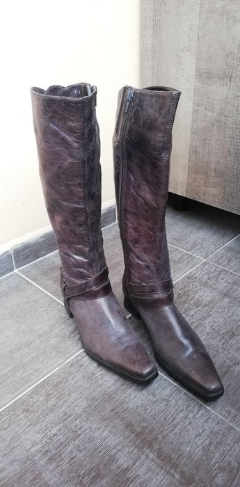 Дамски ботуши от естествена кожа