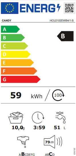 Нова инверторна пералня Candy Ultra HCU2102DWB4/1-S, 10 кг