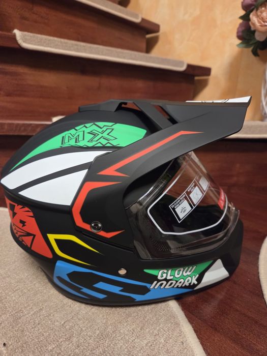 Cască motocross eduro off-road moto cu viziera